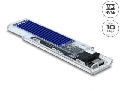 Delock External Enclosure for M.2 NVME PCIe SSD with USB Type-C™ female transparent