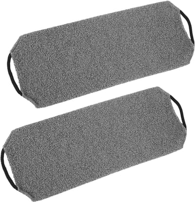 Famanu – Peelinggordel voor de rug set van 2 lange scrubdoeken voor douchegebruik geschikt voor het reinigen van moeilijk bereikbare plekken grijs