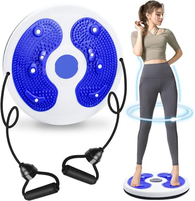 Taille Draai Schijf - Balans Bord - Fitness Thuistraining - Met Voetmassage - 31.5 x 29 cm - Blauw