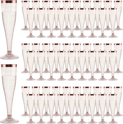 100 Stuks 135ml Herbruikbare Plastic Champagneglazen voor Feesten en Evenementen