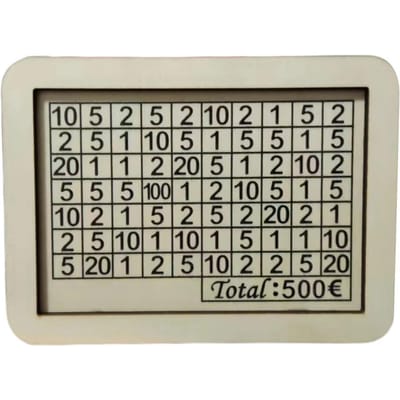 500/3000/10000 Euro Houten Spaarpot met Teller Spaarvarken Munt Contant Geld Container Kinderen Volwassenen Geld Besparen Koffer Vintage Spaarpot gray