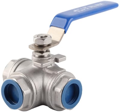 Allecto - RVS Kogelventiel - 3-Weg Ventiel - Duurzaam en Betrouwbaar - 3/4" DN20 - Voor water- en gasleidingen - Zorgt voor optimale doorstroming -...
