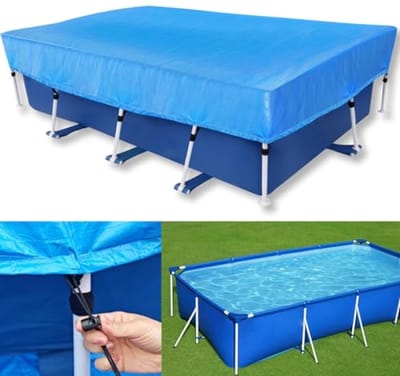 Rechthoekig afdekzeil voor zwembad 450x220 cm – UV-bestendig, winddicht, 210D Oxford stof