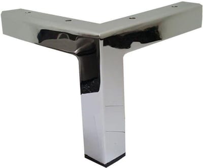 Stalen meubelpoot chroom hoek 3 bij 3 cm en hoogte 13 cm - Set van 4 stuks