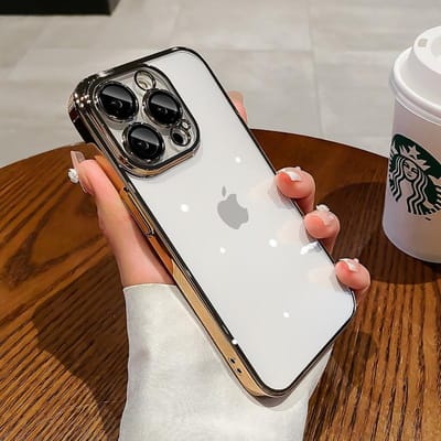 Coque de téléphone transparente plaquée de luxe, étui de protection en Silicone TPU souple pour IPhone 15 14 11 12 13 14 Pro Max Mini XS X 15 Plus For iPhone 15 Pro white