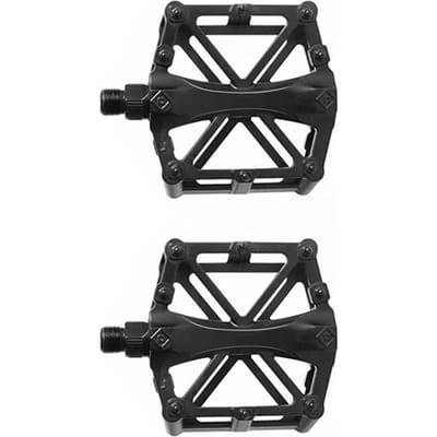 Pédales de VTT Alliage d'Aluminium Stables Design Creux Poids Léger Haute Résistance Large Jeu de Pédales de Vélo de Route Noir noir
