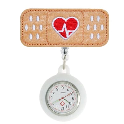 Fako® - Verpleegstershorloge - Zusterhorloge - Verpleegster Horloge - Roller Pleister - Hart - Wit