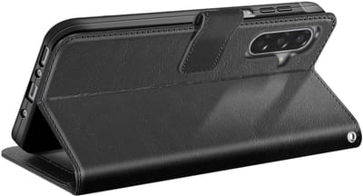Mayaxess, Hoesje geschikt voor Galaxy A17 - Wallet Case met Koord & Stand, Zwart