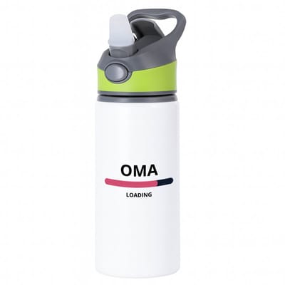 Hacebo® - oma loading waterfles met rietje groen - Oma - ochtendkoffie laden - verjaardagscadeau - verjaardag - cadeau - cadeautje voor oma - oma artikelen - kado - geschenk - gift - water fles - 650ML
