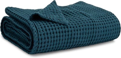Wafelgeweven deken - Baby deken - Knus en warm - 100% katoen - 102 x 102 cm - Neptunus