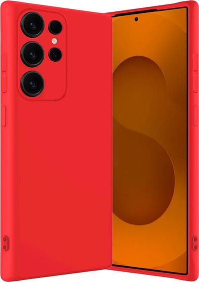 Hoes - Geschikt voor Samsung Galaxy S25 Ultra - Sterk & Shockproof - Hoesje Cover - Siliconen Case - Rood