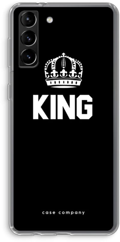 Case Company® - Hoesje geschikt voor Samsung Galaxy S21 Plus hoesje - King zwart - Soft Cover Telefoonhoesje - Bescherming aan alle Kanten en Schermrand