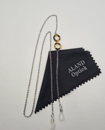 brillenketting met microvezeldoekje / brillenkoord dames / brillenkoord dames / zilveren kraaltjes / brilkoord / briltouwtje / ketting voor zonnerbril / cordon de lunettes / Aland optiek 012656