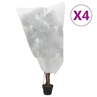 vidaXL - Plantenhoezen - met - trekkoord - 4 - st - 70 - g/m² - 0,8x1 - m