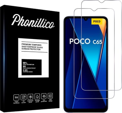 Screenprotector voor Xiaomi Poco C65 - 2 stuks Beschermglas van glas Transparante glazen schermbeschermfolie