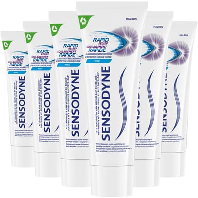 Sensodyne Tandpasta Rapid Relief Mint - 6 x 75 ml - Voordeelverpakking
