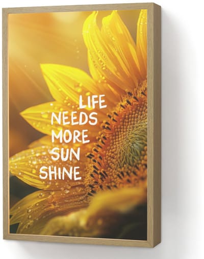 Wandlamp 40x60 cm - Oplaadbaar - Zonnebloem - Close up - Geel - Quote - Wandlampen binnen woonkamer - Slaapkamer lamp - Decoratieve nachtlamp - Vloerlamp draadloos