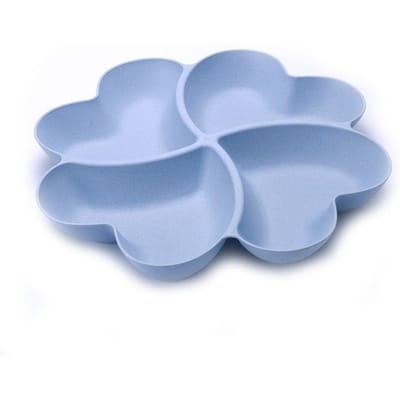 4-vaks Hartvormige Fruitschaal Creatieve Borden Opbergdoos Gedroogd Fruit Snackborden Verdeeld Snoep Dessertbord Container 27cm
