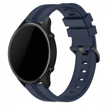 Siliconen bandje - geschikt voor Garmin Vivoactive 4 / Venu 4 (45mm) / Venu 3 / 2 / Forerunner 255 / Forerunner 265 / 570 (47mm) en Polar Vantage M / M2 / V3 / Grit X (Pro) - donkerblauw