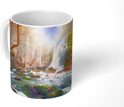 Mok - Koffiemok - Waterval - Zon - Herfst - Mokken - 350 ML - Beker - Koffiemokken - Theemok