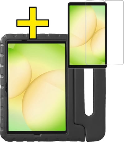 Hoes - Geschikt voor Samsung Galaxy Tab A11 Plus - Met Screenprotector - Kinderhoes Shockproof Bumper - Kidsproof Case - Tablet Hoesje - Kinder Hoesje Cover - Zwart