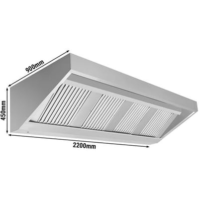 GGM Gastro Wandhaube - 2200mm - mit Filter & Lampe