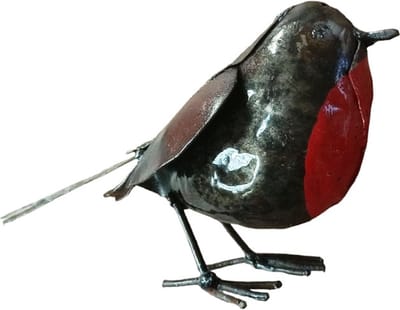 Floz Design vogelbeeld roodborstje - gerecycled metaal - roodborst - fair trade uit Zimbabwe