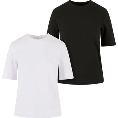 Urban Classics - Classy 2-Pack Dames T-shirt - XS - Wit/Zwart