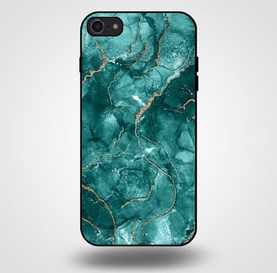 Smartphonica Telefoonhoesje voor iPhone 7/8 met marmer opdruk - TPU backcover case marble design - Goud Groen geschikt voor Apple iPhone 7;Apple iPhone 8