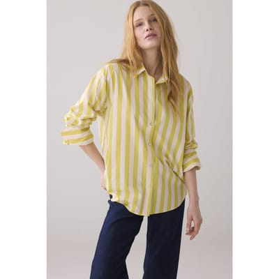 Summum Woman Blouse Printed Stripe Mimosa Yellow Size: 34 | Long-Sleeved Tops Outlet | Dames | Geel