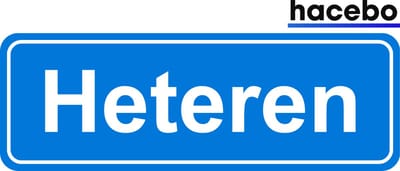 Hacebo - Plaatsnaam Sticker - 29x10 CM - Heteren sticker - Verkeersborden sticker - grappige cadeaus - Heteren