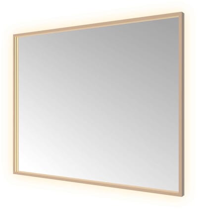 Hotbath &More SQU180 Square spiegel 100x80cm met verlichting, spiegelverwarming, kleurwissel, dimbaar en afstandsbediening geborsteld koper PVD