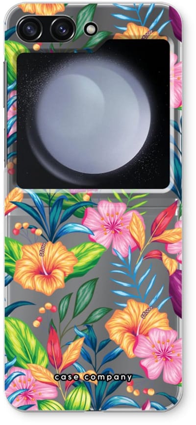 Case Company® - Hoesje geschikt voor Samsung Galaxy Z Flip5 hoesje - Tropisch 2 - Soft Cover Telefoonhoesje - Bescherming aan alle Kanten en Schermrand