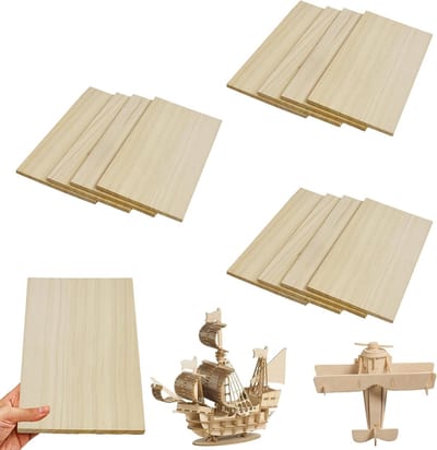 12 Houten Patroonplaten 200x100x3 mm - Lichtgewicht DIY Craft Materiaal voor Creatieve Ontwerpen en Ambachten