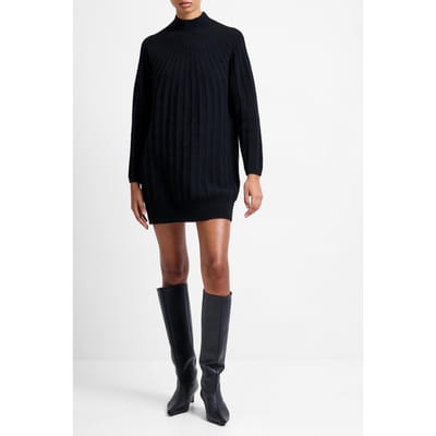 French Connection Kezia Recycled Mock Rib Dress Black Maat: XS | Mini Jurken Outlet | Dames | Zwart