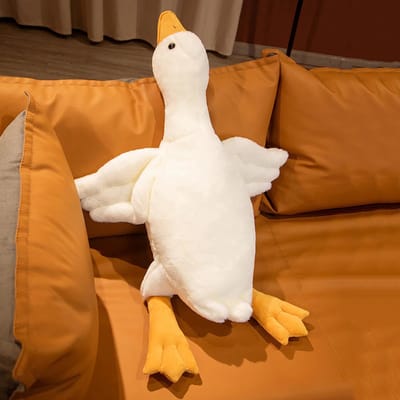 Klikkopers® - Gans Knuffel Groot - Goose 50 cm - Wit - Eend Knuffel - Xxl Knuffel - Kawaii Kussen - Kawaii Knuffel - Body Pillow - Lichaamskussen - Zwangerschapskussen