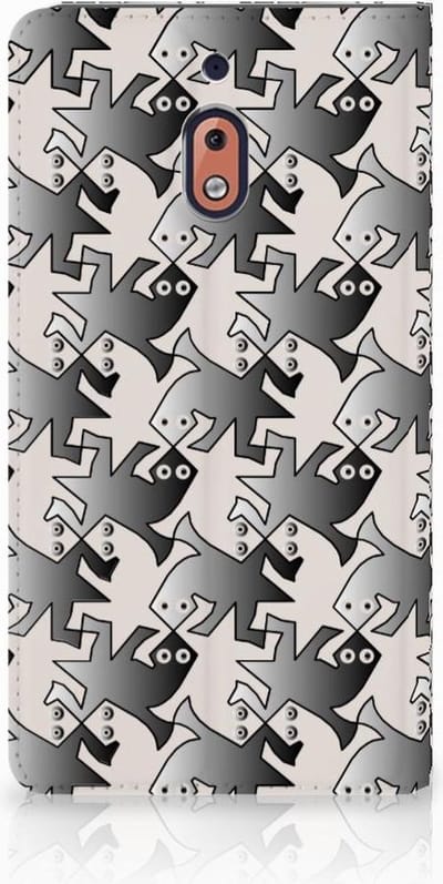Book Case voor Nokia 2.1 2018 Hoesje maken Salamander Grey