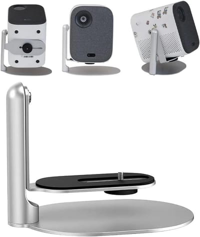 Projector Standaard - Beamer Houder - Thuisbioscoop Instellen - 360 Graden Verstelbaar - 17.5 cm Hoog - Zilver