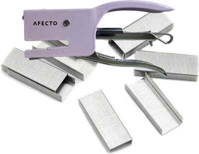 Afecto mini nietmachine met 1000 nietjes - Roze- metaal -