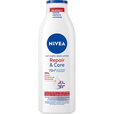 NIVEA Repair & Care Bodylotion - Lotion voor Zeer Droge Huid - 72u Hydraterende Serum - Met Niacinamide, Glycerine en Provitamine B5 - 250 ml