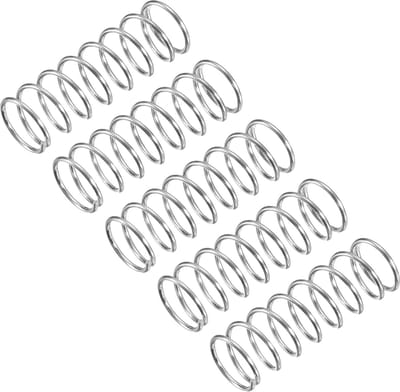 Compressieveer Set - Drukveer - Mechanische Toepassingen - Duurzaam Roestvrij Staal - 12mm OD 35mm Lengte - Zilvertint