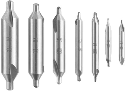 7-delige precisie-centreerboorset met 60° kegelhoek voor draaibank en houtbewerking, accessoires van industriële kwaliteit (1/1,5/2/2,5/3/4/5 mm)