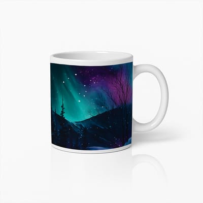 Noorderlicht Koffiemok – Aurora Borealis Sfeervolle Nachtbeker