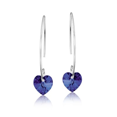 Montebello Oorbellen Liv HZ82 - Swarovski Hart - 925 Zilver Gerhod. - Ø10mm - 35mm