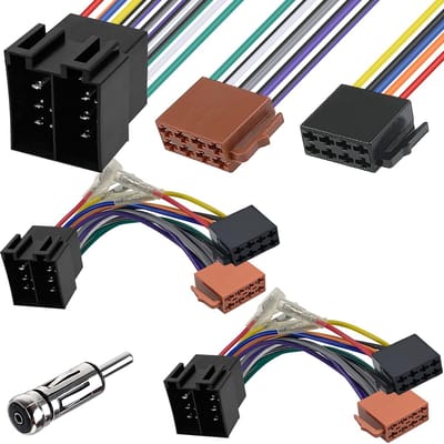 Dailygoody - ISO-aansluitkabel autoradio - 16-pins DIN-stekkeradapter - Geschikt voor voertuigaudio - Auto Accessoires - Geluidsverbetering - Audio In...
