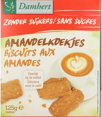 Damhert Amandelkoekjes Speculaas Zonder Suikers - 10 x 125 gr - Voordeelverpakking
