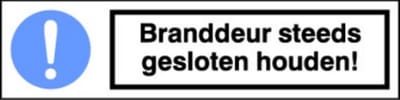 Artelli Sticker Branddeur gesloten houden d5005