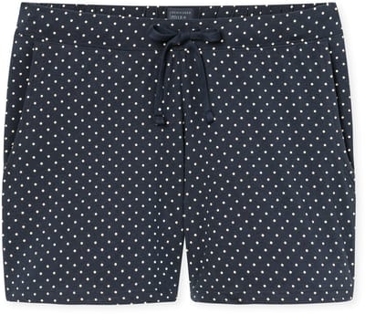 SCHIESSER Mix+Relax loungebroek kort - dames broek kort gestipt donkerblauw