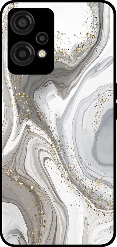 Smartphonica Telefoonhoesje Geschikt voor OnePlus Nord CE 2 Lite met marmer opdruk - TPU backcover case marble design - Zilver geschikt voor OnePlus Nord CE 2 Lite