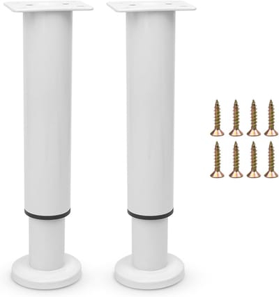 Verstelbare Meubelpoten Wit - Set van 2 Zware Steunpoten voor Bank, Kast en Tafel (18-32 cm)